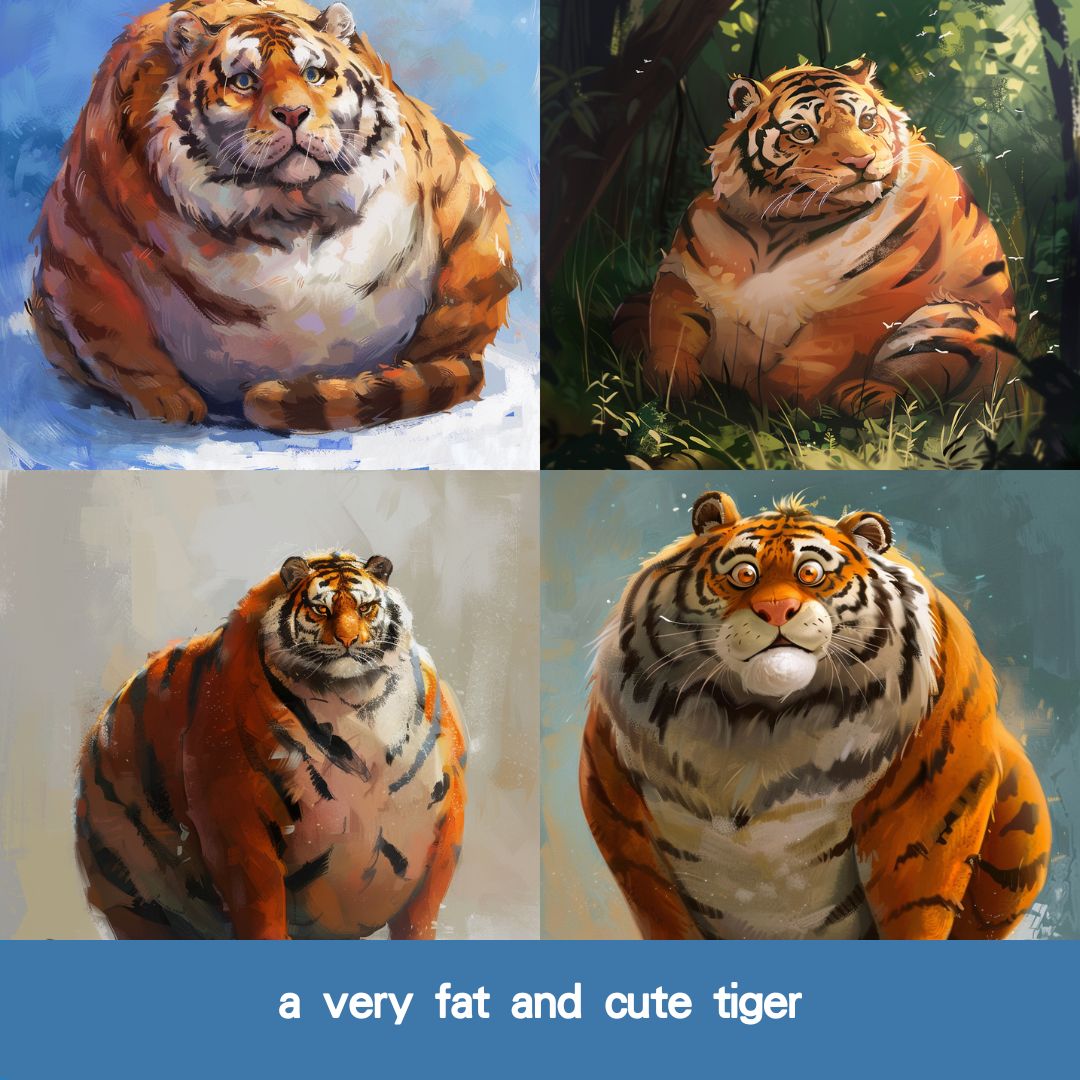 a very fat and cute tiger