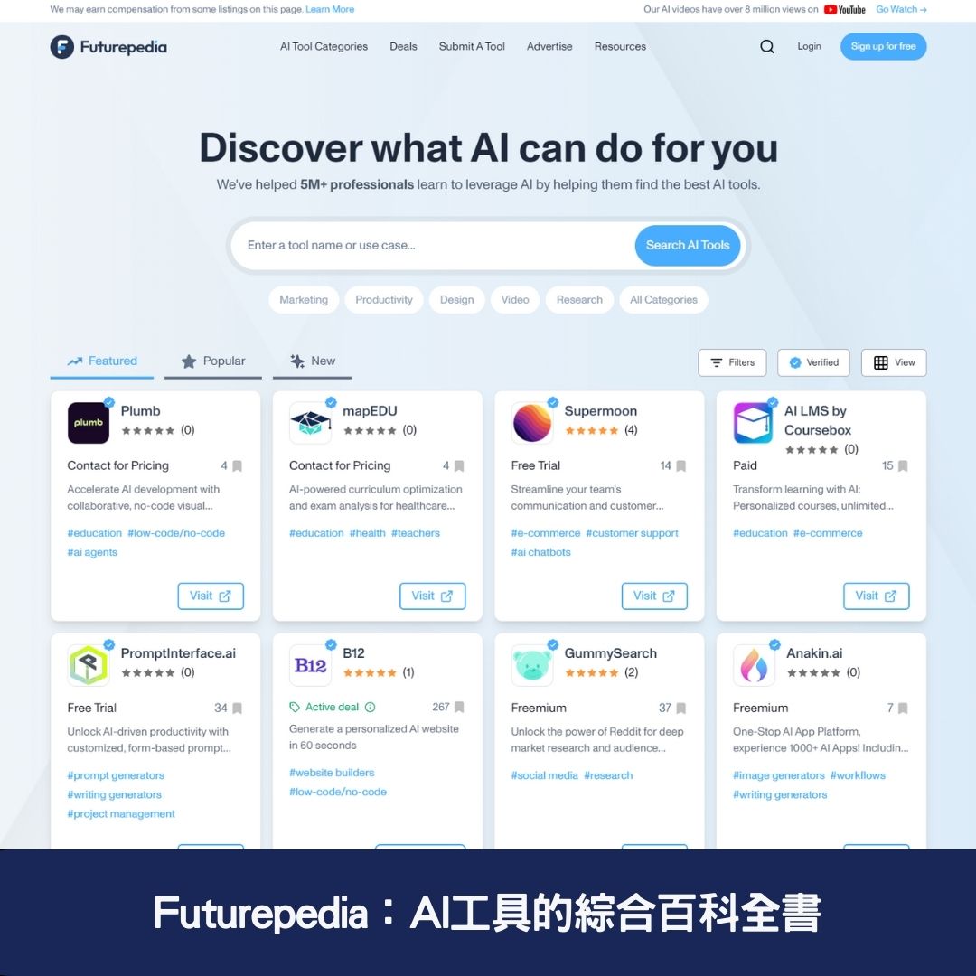 Futurepedia：AI工具的綜合百科全書