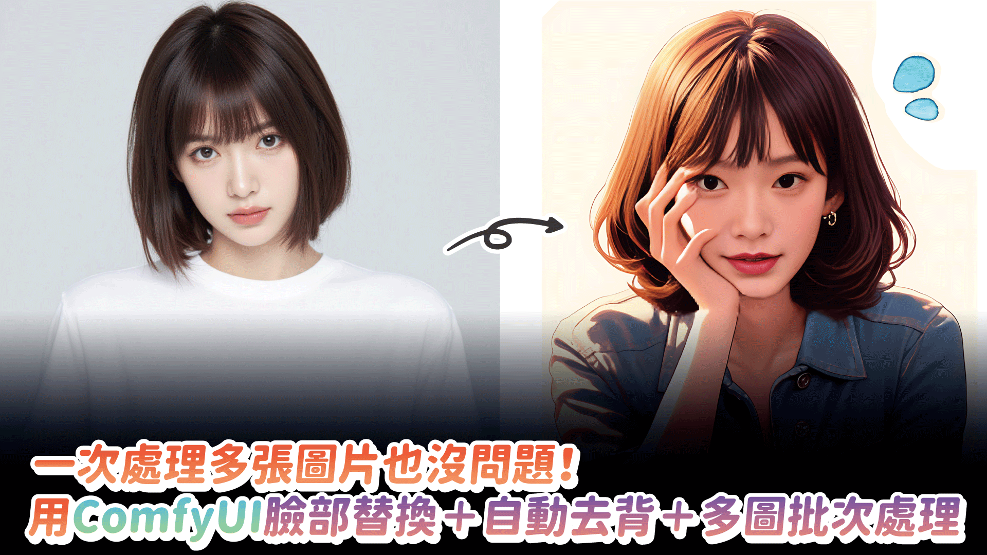 一次處理多張圖片也沒問題！用ComfyUI臉部替換＋自動去背＋多圖批次處理