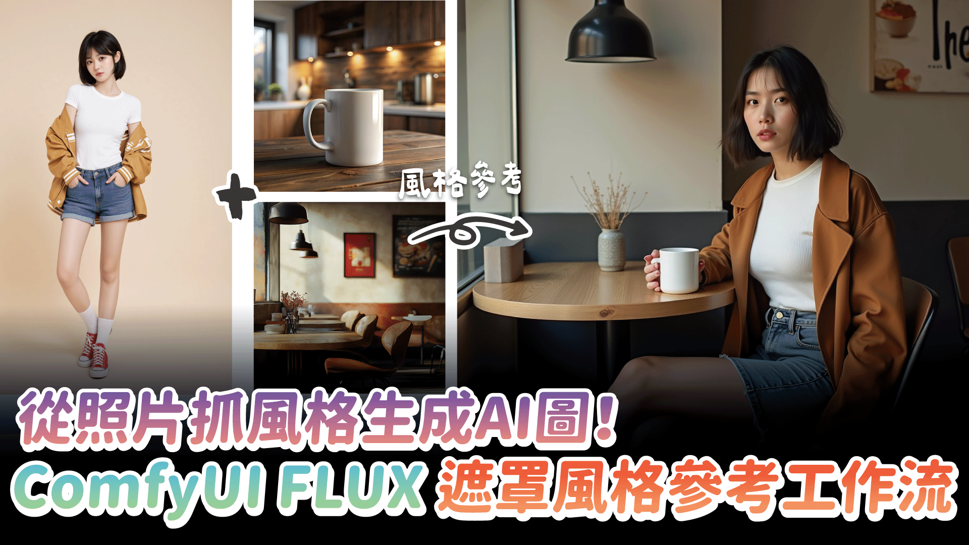 從照片抓風格生成AI圖！ ComfyUI FLUX 遮罩風格參考工作流