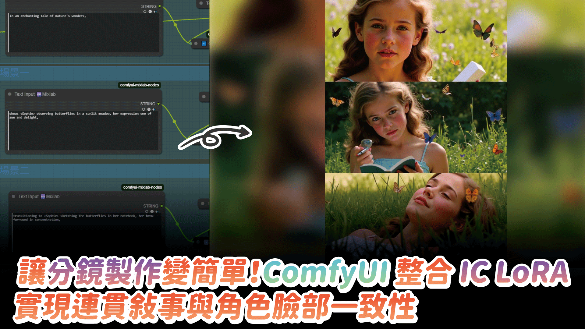 讓分鏡製作變簡單！ComfyUI 整合 In-Context-LoRA實現連貫敘事與角色臉部一致性