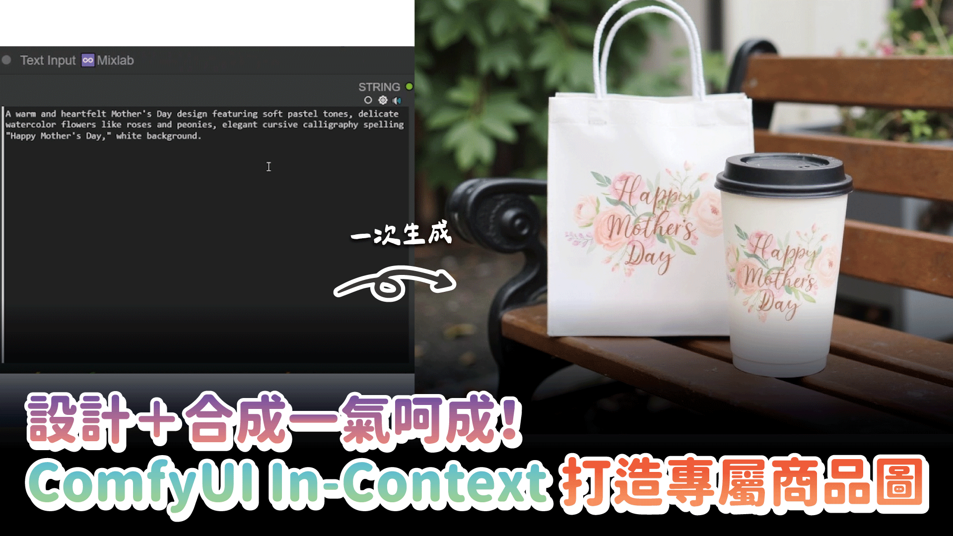 設計＋合成一氣呵成！ComfyUI In-Context 打造專屬商品圖